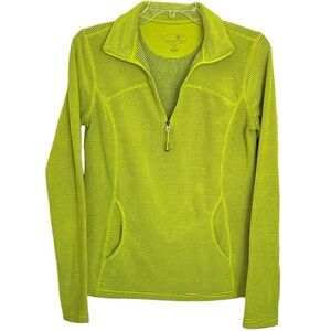 Tangerine Athletic Performance Green Quarter Zip Jacket Pockets Size Small